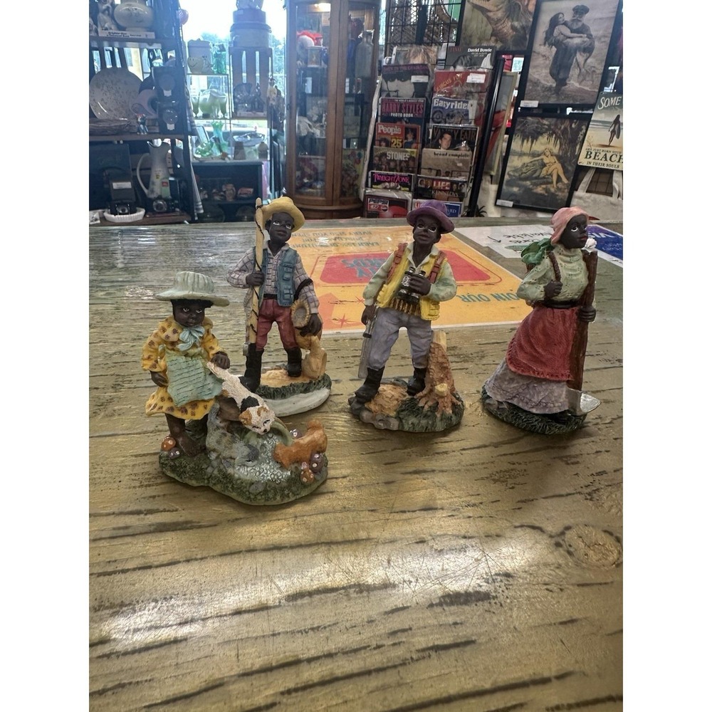 4 Vintage Young's Inc Monroe Mich African American Figurines